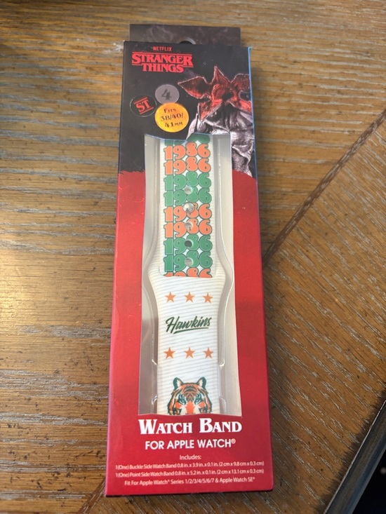 Stranger Things Accessories - Stranger Things Apple Watch Band Hawkins 1986 White 38/40/41mm NWT